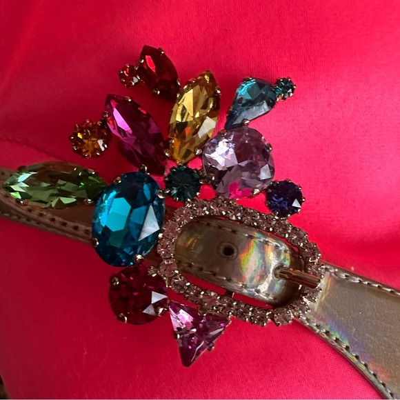 Christian Louboutin Pink Jessie Joli Crystal Embellished Bootie Shoe - Picture 8 of 9